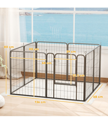 Foldable Steel Pet Enclosure - Secure Space for Pets - Versatile Design