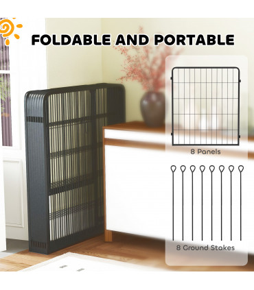 Foldable Steel Pet Enclosure - Secure Space for Pets - Versatile Design