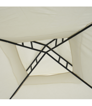Outsunny 3x3m 2-Tier Polyester Draped Outdoor Garden Gazebo Cream White