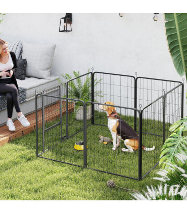 Foldable Steel Pet Enclosure - Secure Space for Pets - Versatile Design