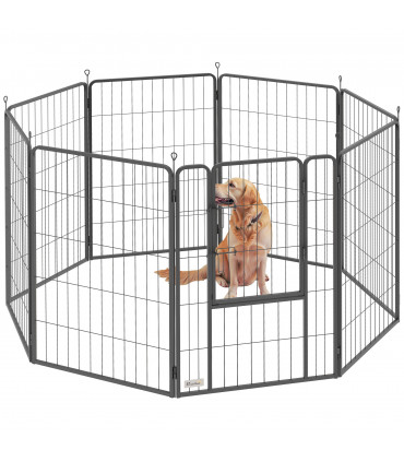 Foldable Steel Pet Enclosure - Secure Space for Pets - Versatile Design