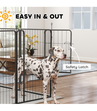 Foldable Steel Pet Enclosure - Secure Space for Pets - Versatile Design