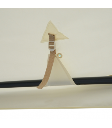 Outsunny 3x3m 2-Tier Polyester Draped Outdoor Garden Gazebo Cream White