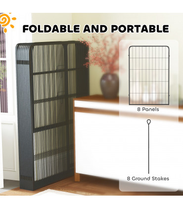 Foldable Steel Pet Enclosure - Secure Space for Pets - Versatile Design