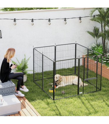 Foldable Steel Pet Enclosure - Secure Space for Pets - Versatile Design