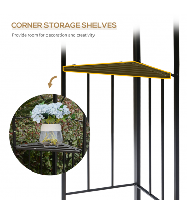 Outsunny 3x3m Outdoor Gazebo Tent W/Netting, 2-tier Roof