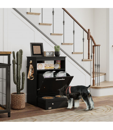 PawHut Pet Feeder Station, Dog Cat Food Storage Feeding Station, Food Cabinet