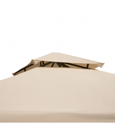 Outsunny 3x3m Outdoor Gazebo Tent W/Netting, 2-tier Roof