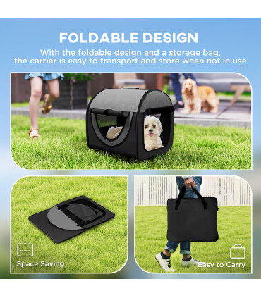 PawHut Folding Fabric Soft Pet Crate Dog Cat Travel Carrier Cage