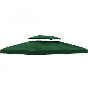 Outsunny 3x4m Gazebo Replacement Roof Canopy 2 Tier Top UV Cover Green