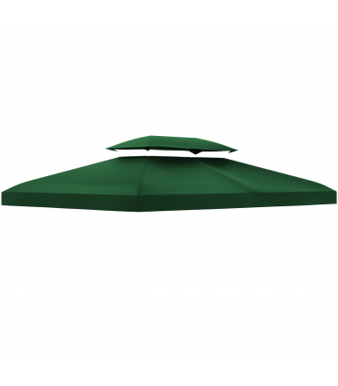 Outsunny 3x4m Gazebo Replacement Roof Canopy 2 Tier Top UV Cover Green