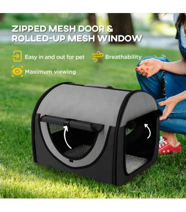 PawHut Folding Fabric Soft Pet Crate Dog Cat Travel Carrier Cage