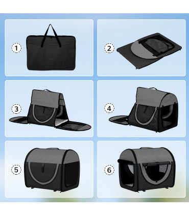 PawHut Folding Fabric Soft Pet Crate Dog Cat Travel Carrier Cage