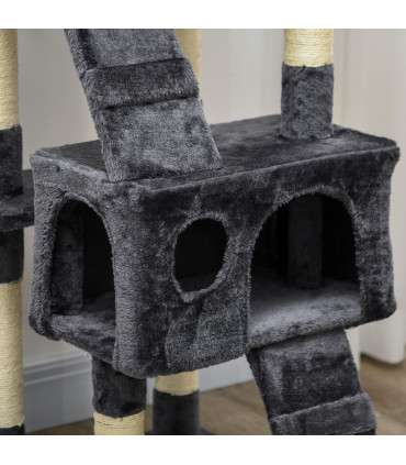PawHut Cat Tree Scratcher Activity Centre, Condo Scratching Post Toy Bed