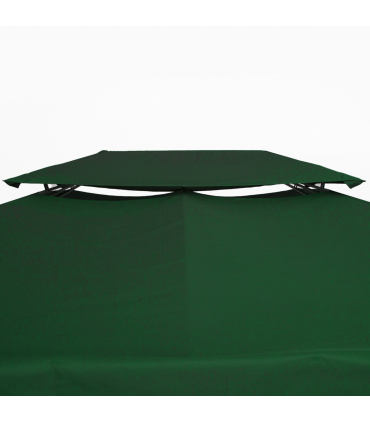 Outsunny 3x4m Gazebo Replacement Roof Canopy 2 Tier Top UV Cover Green