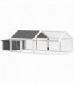 PawHut Wooden Chicken Run with Nesting Box, Openable Roof, for 4-8 Chickens