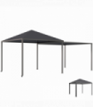 Outsunny 3 x 3(m) Garden Gazebo Canopy with Extendable Awning and Wheels