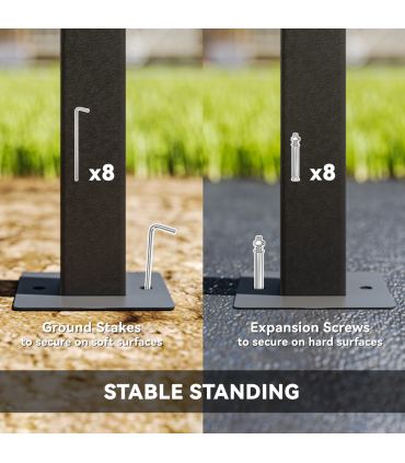 Outsunny 3 x 3(m) Garden Gazebo Canopy with Extendable Awning and Wheels