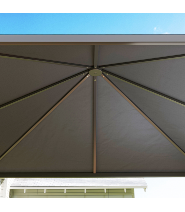 Outsunny 3 x 3(m) Garden Gazebo Canopy with Extendable Awning and Wheels