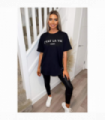 Ladies Oversized C'est La Vie Paris Simple Fashion Classic Retro Short Sleeves T Shirt Top