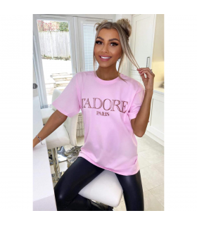 Ladies Oversized J' Adore Paris Short Sleeves T Shirt Top