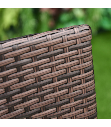 Outsunny 4 PC Outdoor Rattan Armchair Wicker Dining Chair Set for Garden Brown