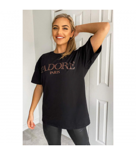 Ladies Oversized J' Adore Paris Short Sleeves T Shirt Top