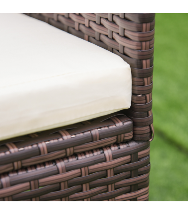 Outsunny 4 PC Outdoor Rattan Armchair Wicker Dining Chair Set for Garden Brown