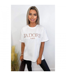 Ladies Oversized J' Adore Paris Short Sleeves T Shirt Top