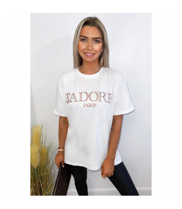 Ladies Oversized J' Adore Paris Short Sleeves T Shirt Top