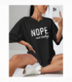 Ladies Oversized Nope Not Today Identical Graphic Print Short Sleeves T Shirt Top