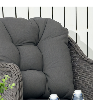 Outsunny 4 PCS Rattan Garden Furniture, Padded Cushions Conversation Sofa Set