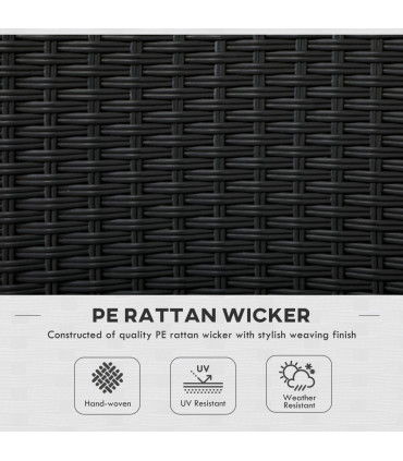 Outsunny 4 PCs Rattan Garden Chairs with Cushion, Wicker Dining Chairs, Black