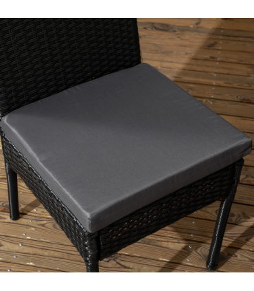 Outsunny 4 PCs Rattan Garden Chairs with Cushion, Wicker Dining Chairs, Black