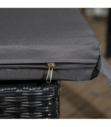 Outsunny 4 PCs Rattan Garden Chairs with Cushion, Wicker Dining Chairs, Black