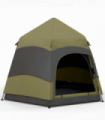 Outsunny 4 Person Camping Tent Festival Hiking Shelter, Dark Green