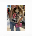 Ladies Oversized Tiger Lightning Wild Thang Short Sleeves T Shirt Top