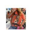 Ladies Oversized Tiger Lightning Wild Thang Short Sleeves T Shirt Top