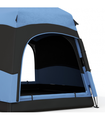 Outsunny 4 Person Pop Up Tent Camping Festival Hiking Shelter Family Blue&Black