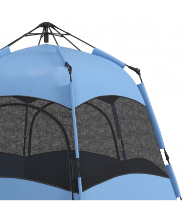Outsunny 4 Person Pop Up Tent Camping Festival Hiking Shelter Family Blue&Black
