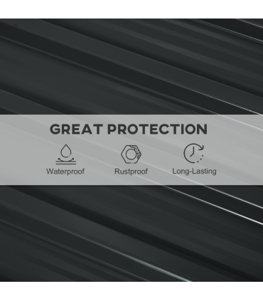 Outsunny Pack of 12 Metal Roofing Sheets for Greenhouse and Shed, Dark Grey