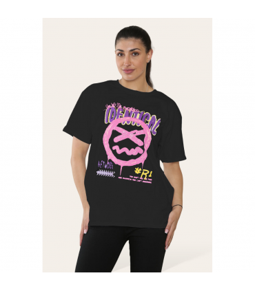 Ladies Identical Printed Short Sleeve T-Shirt Top