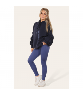 Stylish Plus Size Ruched Sleeve Hoodie with Satin Ribbon - Comfortable & Warm