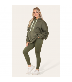 Stylish Plus Size Ruched Sleeve Hoodie with Satin Ribbon - Comfortable & Warm