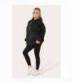 Stylish Plus Size Ruched Sleeve Hoodie with Satin Ribbon - Comfortable & Warm