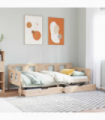 vidaXL Daybed with Drawers without Mattress 90x190 cm Single Solid Wood
