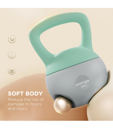 SPORTNOW 8KG Kettlebell with Soft Body and Non-Slip Handle, Grey and Green