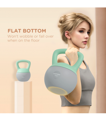 SPORTNOW 8KG Kettlebell with Soft Body and Non-Slip Handle, Grey and Green