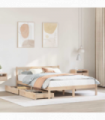 vidaXL Bed Frame without Mattress 135x190 cm Double Solid Wood Pine