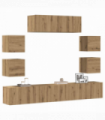 vidaXL 7 Piece TV Cabinet Set Wall-mounted Artisan Oak Engineered Wood